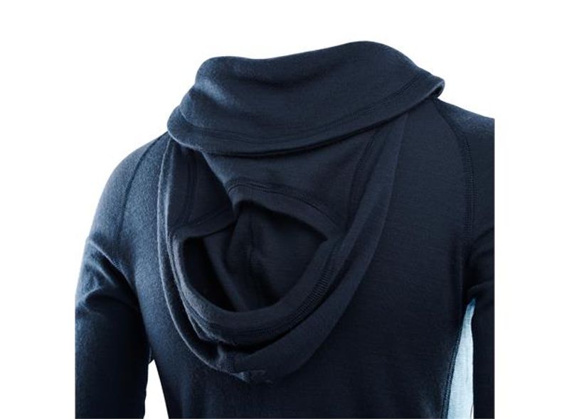 ACLIMA WARMWOOL HOODSWEATER W NAVY BLAZER/AZURE BLUE/ BLUE SAPPH